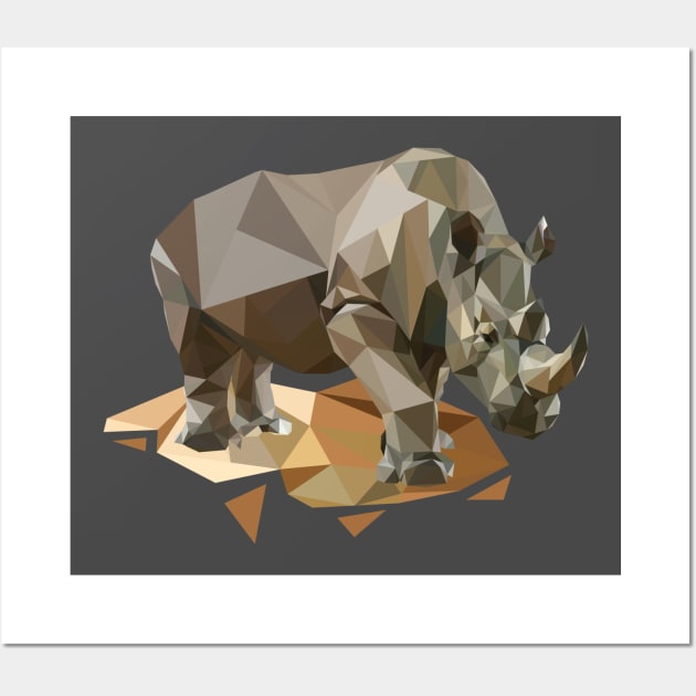 rhino lowpoly art Wall Art by Amartwork